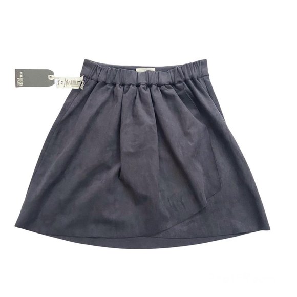 NWT Aritzia Wilfred Free Nescher Wrap Faux Suede Stretchy Waist Mini Skirt XS - Picture 1 of 5
